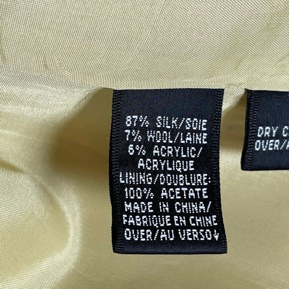 Dana Buchman Gold Silk/Wool Blend 3/4 Length Jacket Sz 6 - Picture 6 of 8